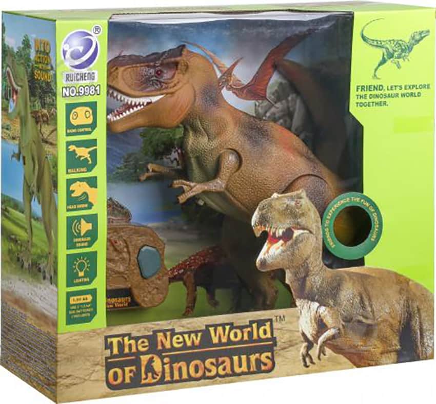 картинка Радиоуправляемый динозавр T-Rex RuiCheng (коричневый, звук, свет) - RUI-9981-BROWN 