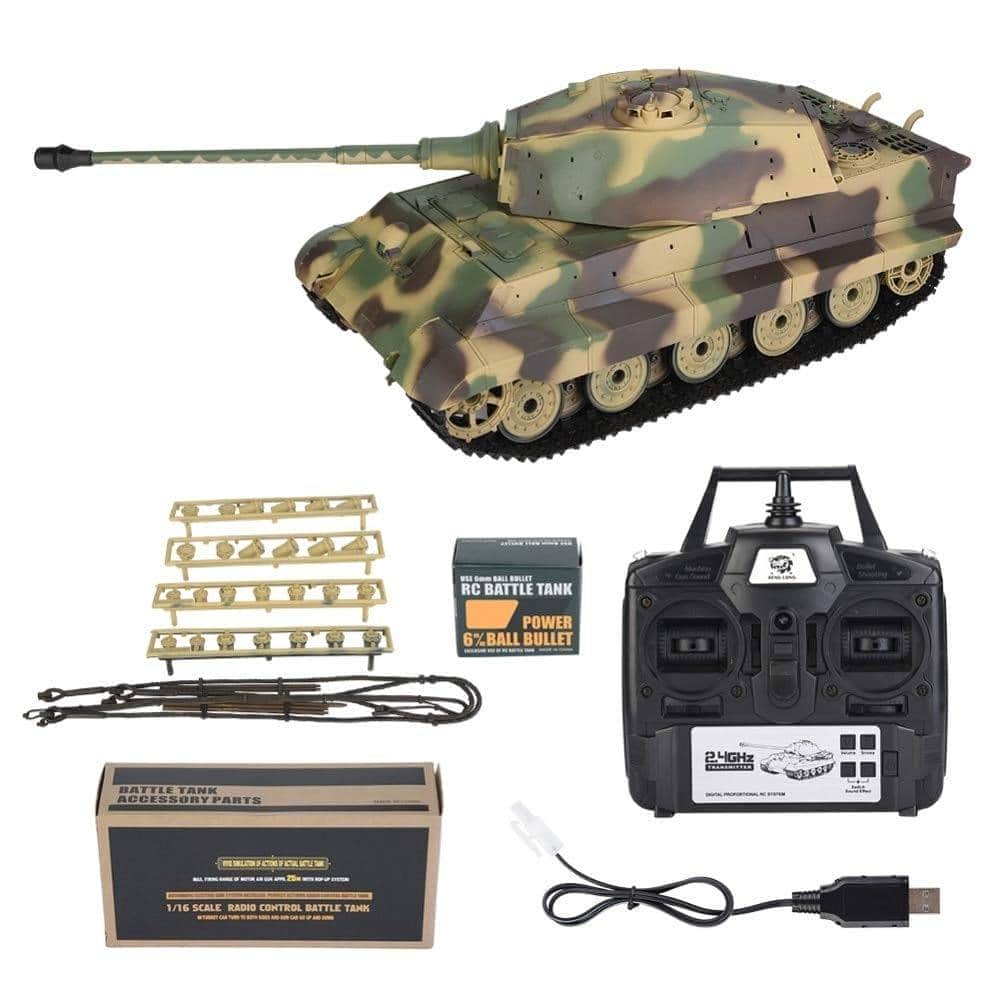 картинка Радиоуправляемый танк Heng Long King Tiger S version V7.0 масштаб 1:16 - 3888A-1-Upg-V7 
