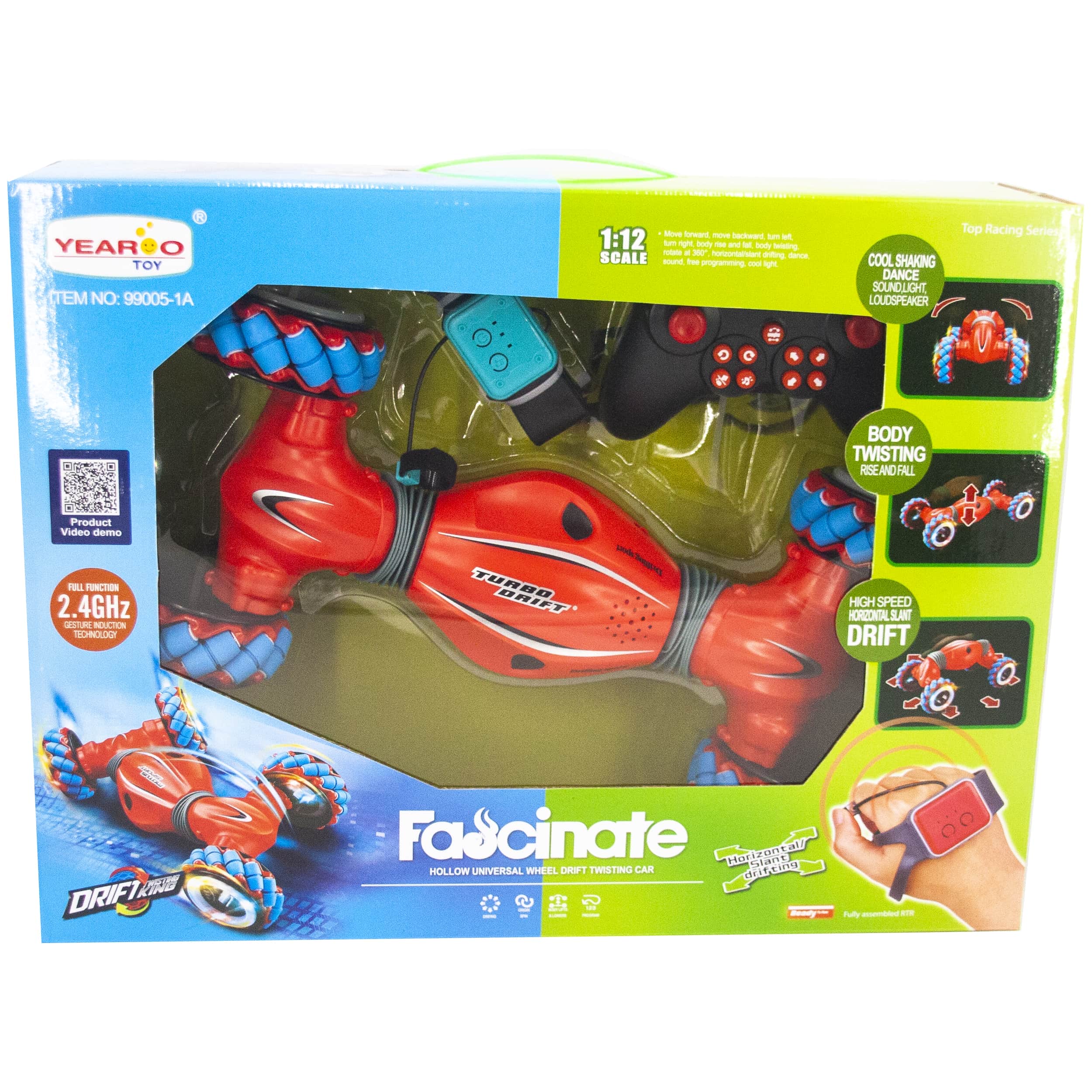 картинка Радиоуправляемый дрифт Твистер Yearoo (часы + пульт) 1:14 - 99005-1A-RED 