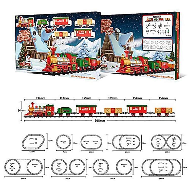 картинка Железная дорога Fenfa Deluxe Train Новогодний экспресс (звук, свет, длина пути 9,3 м) - 1603B 