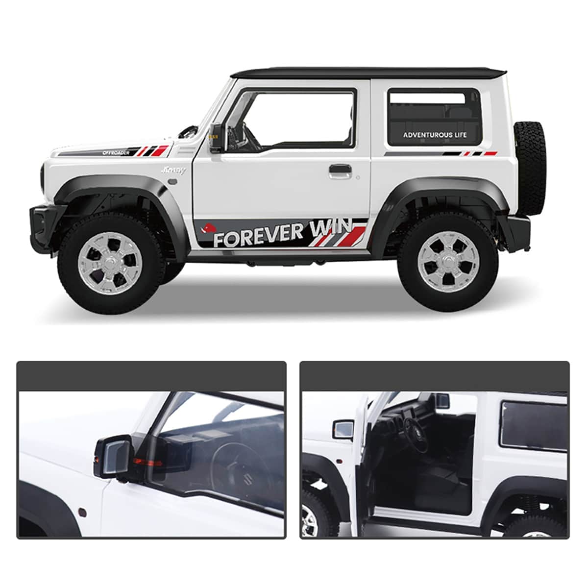 картинка Радиоуправляемый внедрожник Suzuki Jimny PRO с прицепом (свет, выхлоп, Li-Po 5C) - HG4-53PRO-54-W 