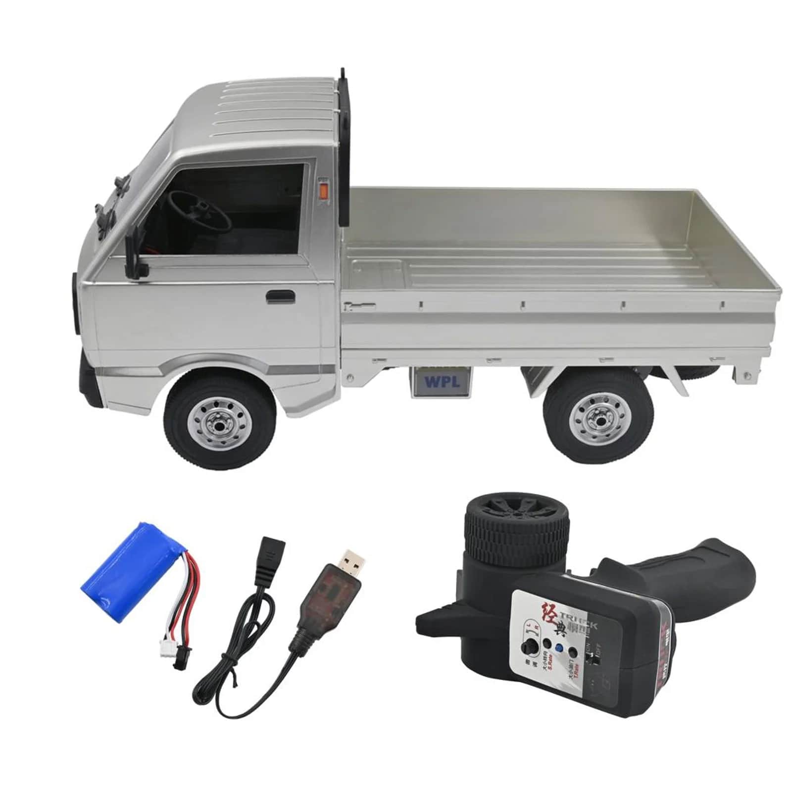картинка Радиоуправляемый бортовой грузовик серебристый WPL Suzuki Carry ST90 масштаб 1:10 - D-12 