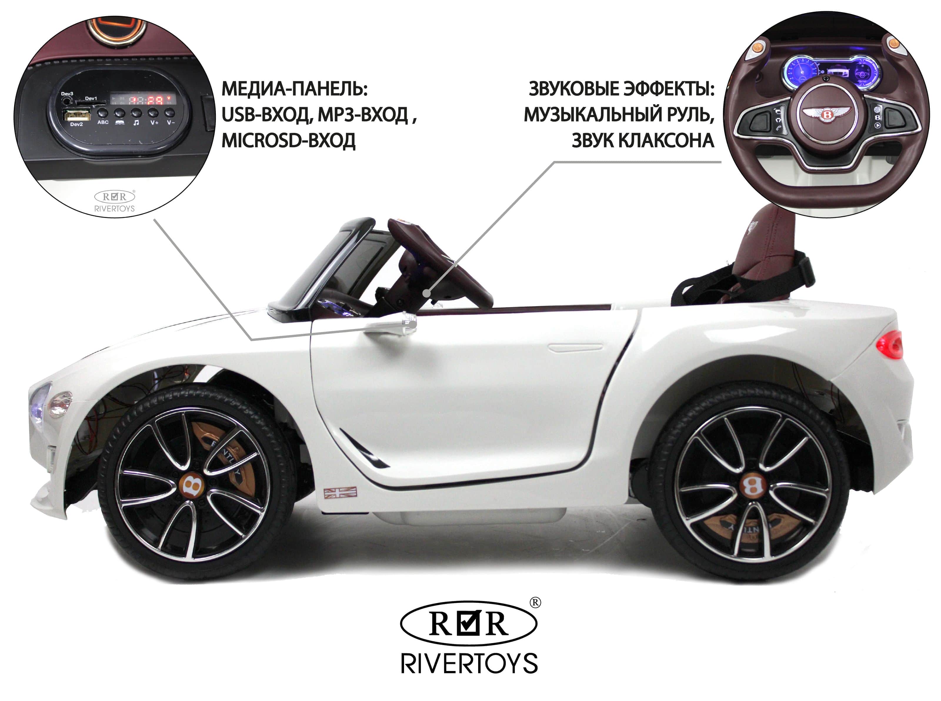 картинка Детский электромобиль Bentley EXP12 (JE1166) белый 