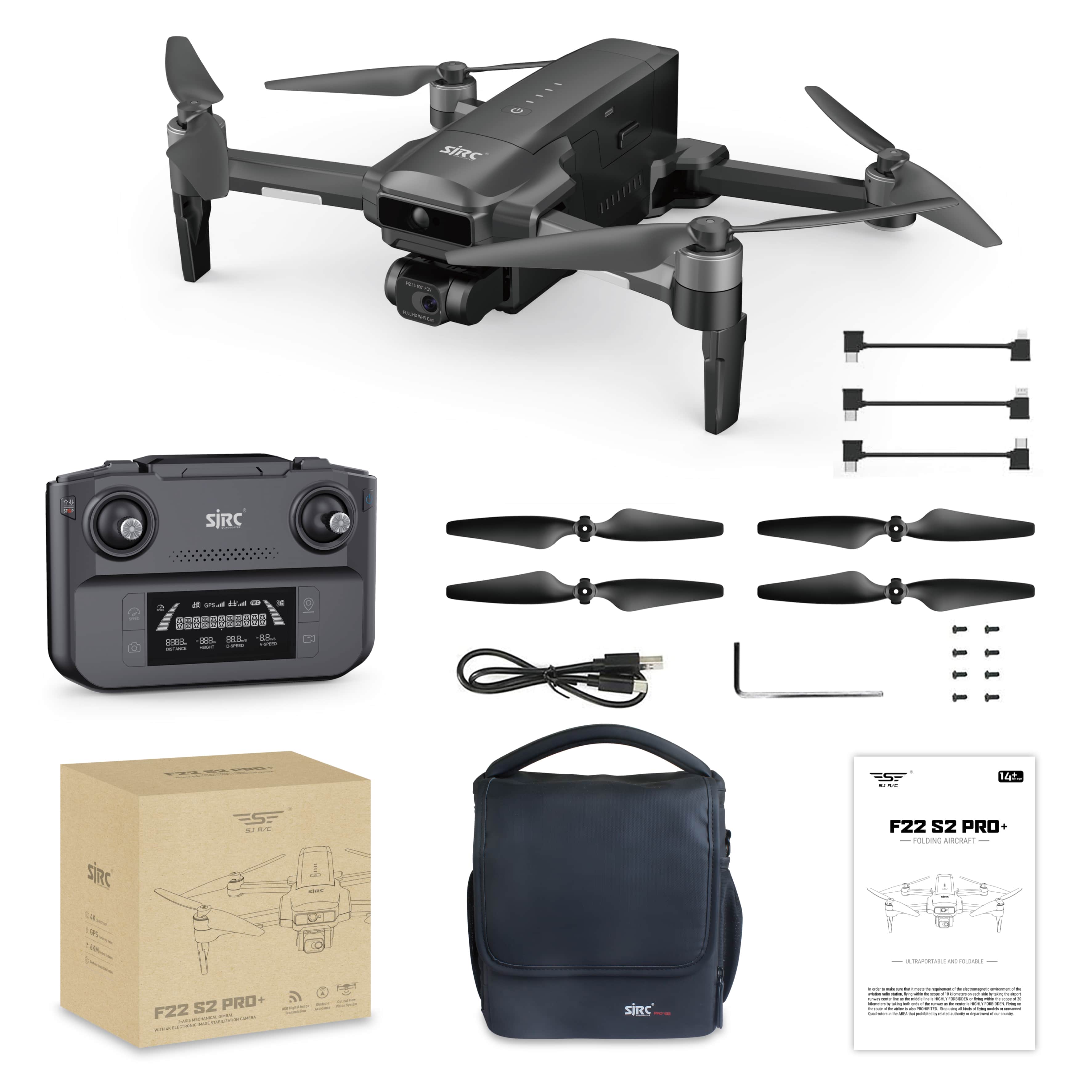 картинка Квадрокоптер SJRC F22 S2 PRO+ OAS 2-AXIS 4K EIS 5G GPS - F22 S2 PRO+ 