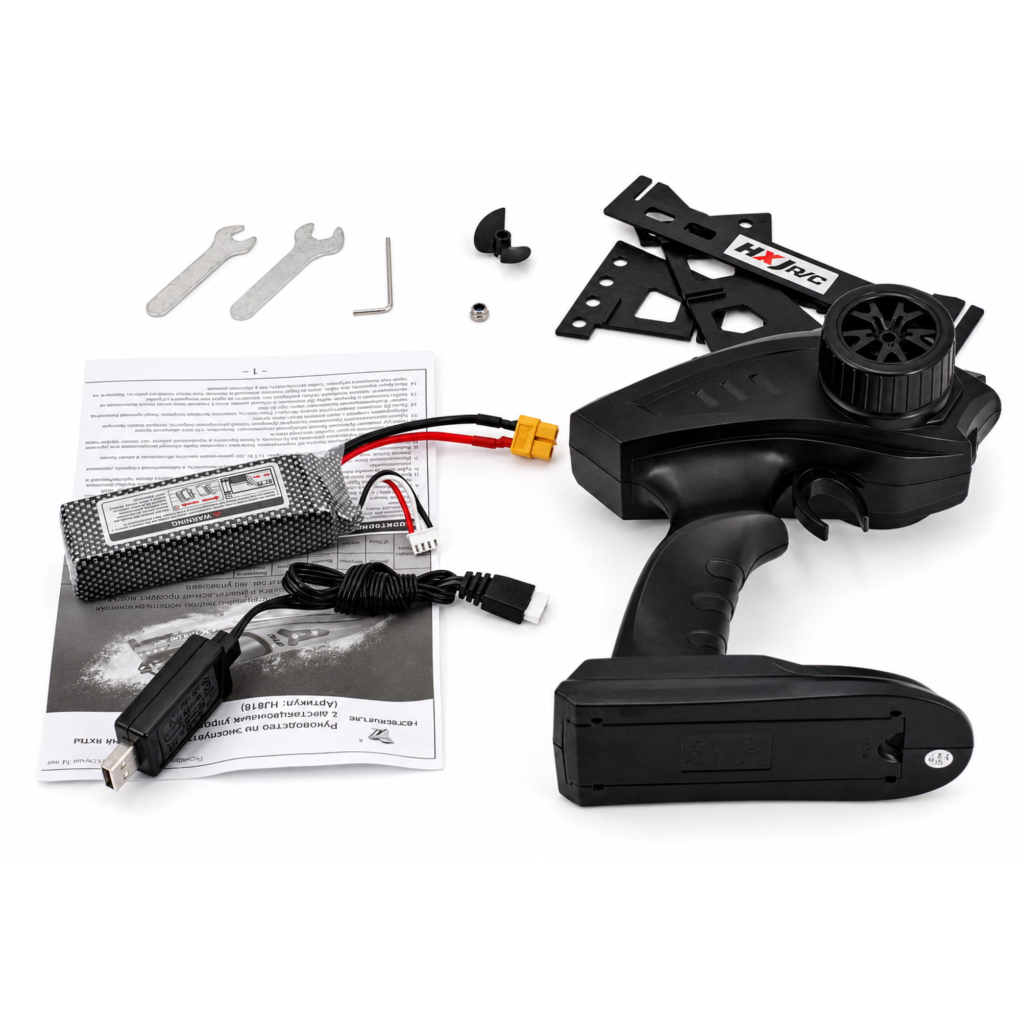 картинка Радиоуправляемый катер Black Extreme (48 см, 55 км/ч, Brushless) - HJ816PRO-CARBON-BLACK 