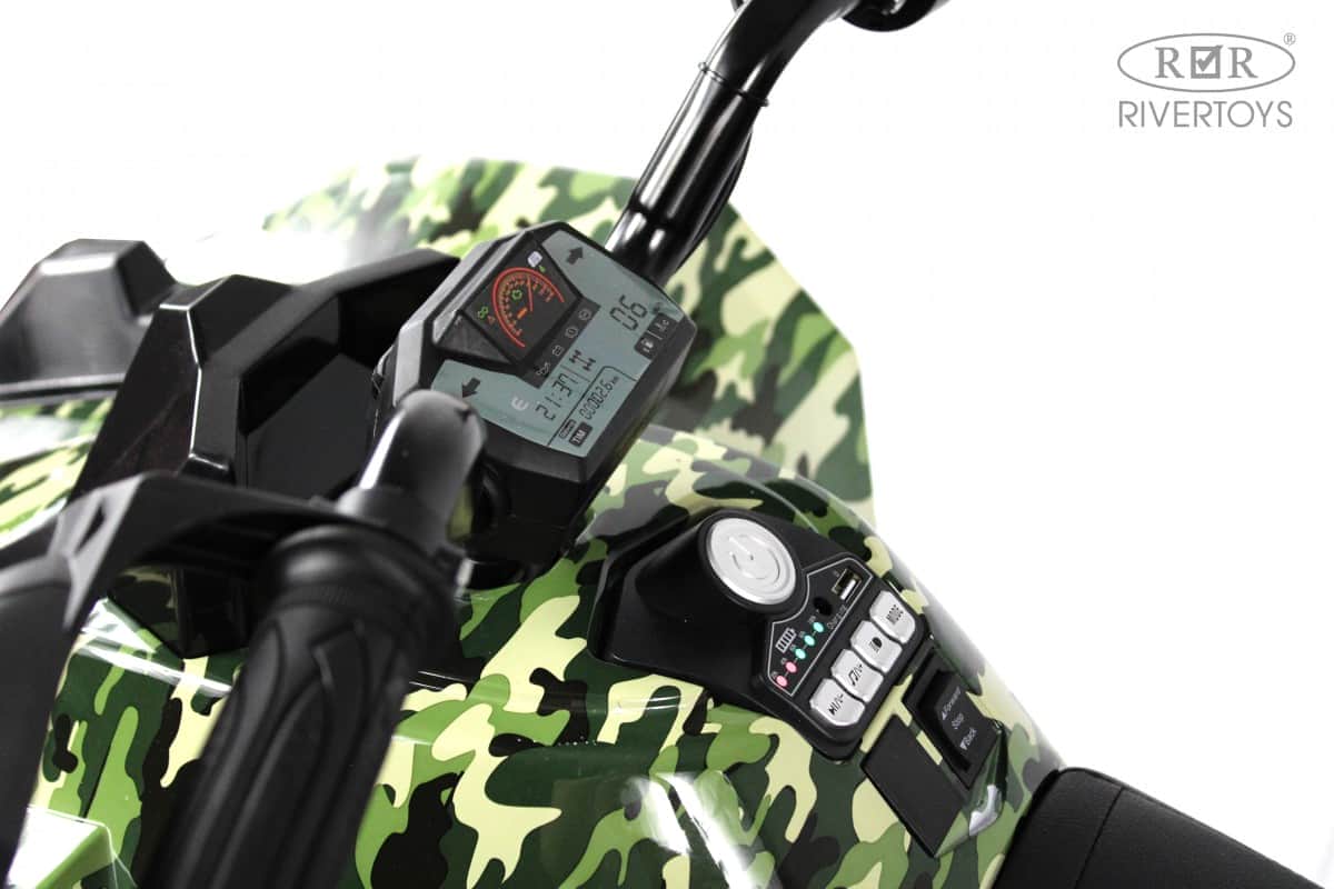 картинка Детский электромобиль X999XX зеленый камуфляж 