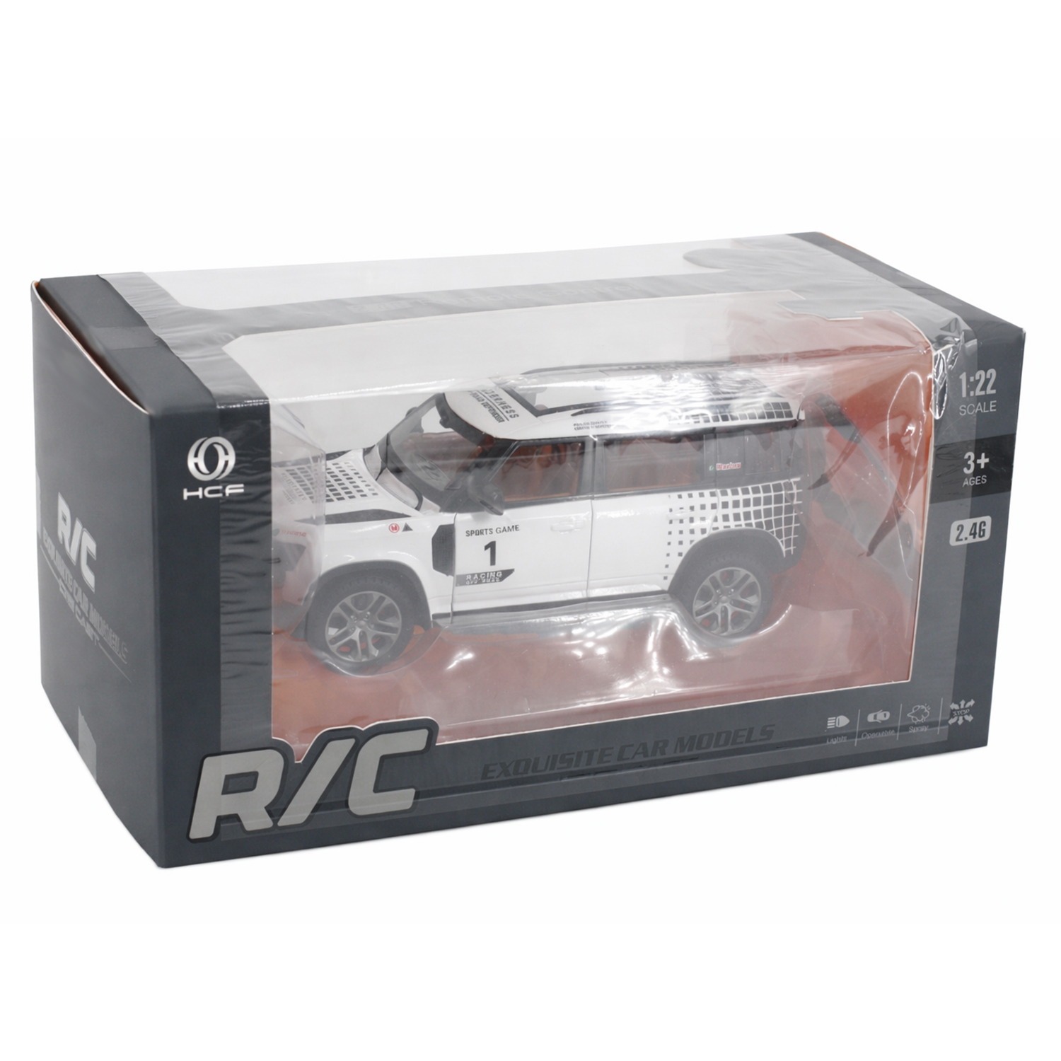 картинка Радиоуправляемая металлическая машина Land Rover Defender 1:22 - HCL-3810-WHITE 