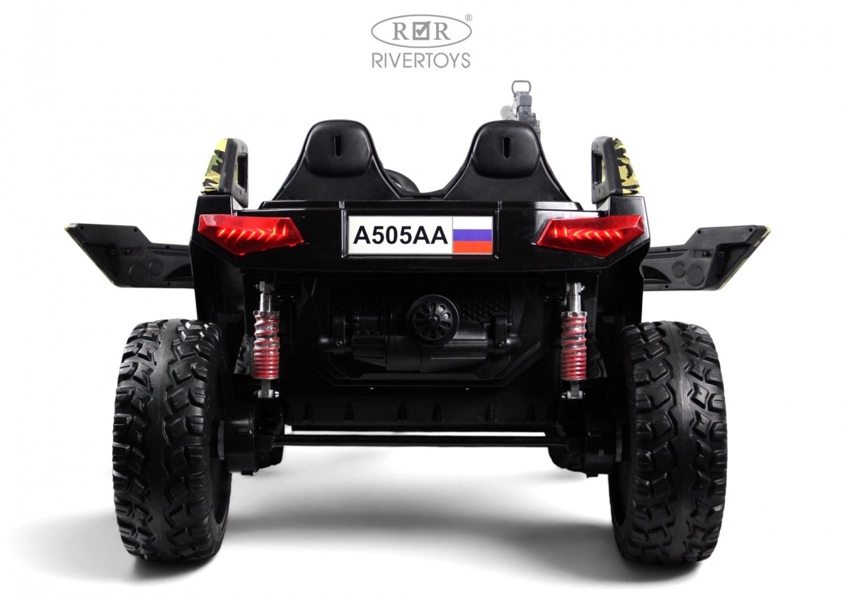 картинка Детский электромобиль A505AA-LUX зеленый камуфляж 