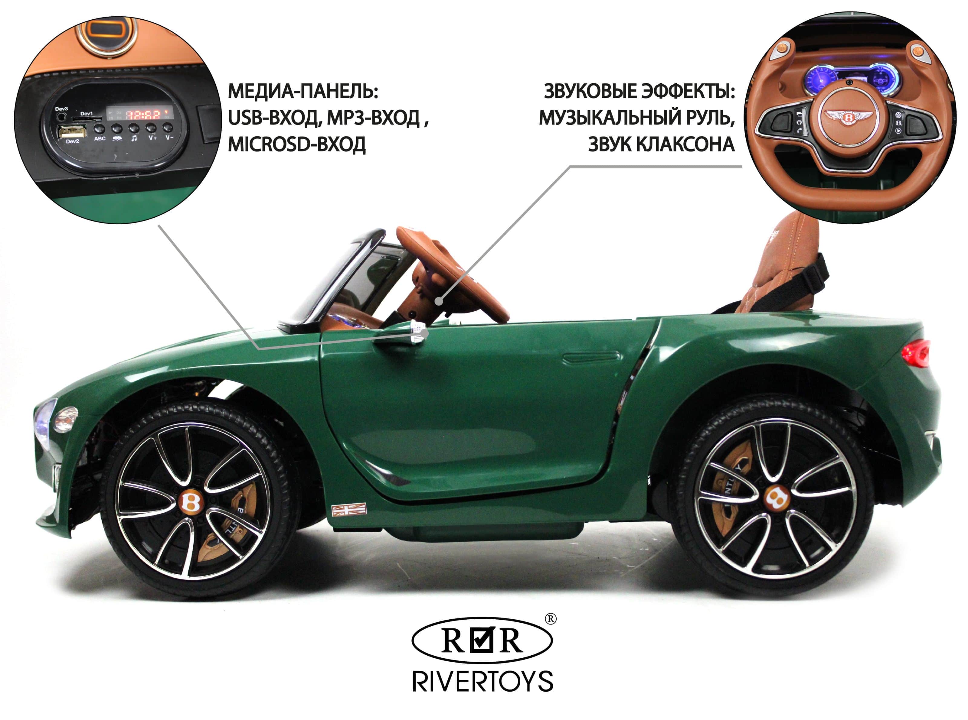 картинка Детский электромобиль Bentley EXP12 (JE1166) зеленый 