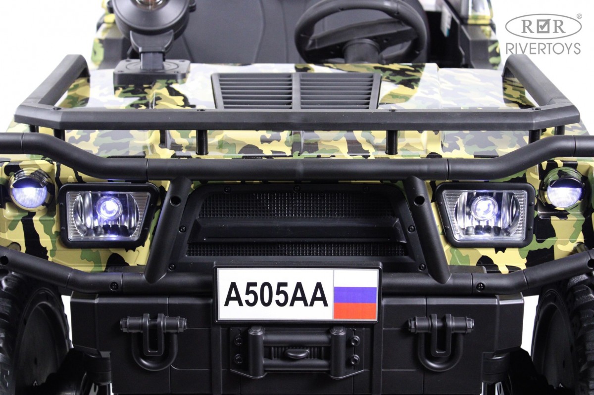 картинка Детский электромобиль A505AA-LUX зеленый камуфляж 