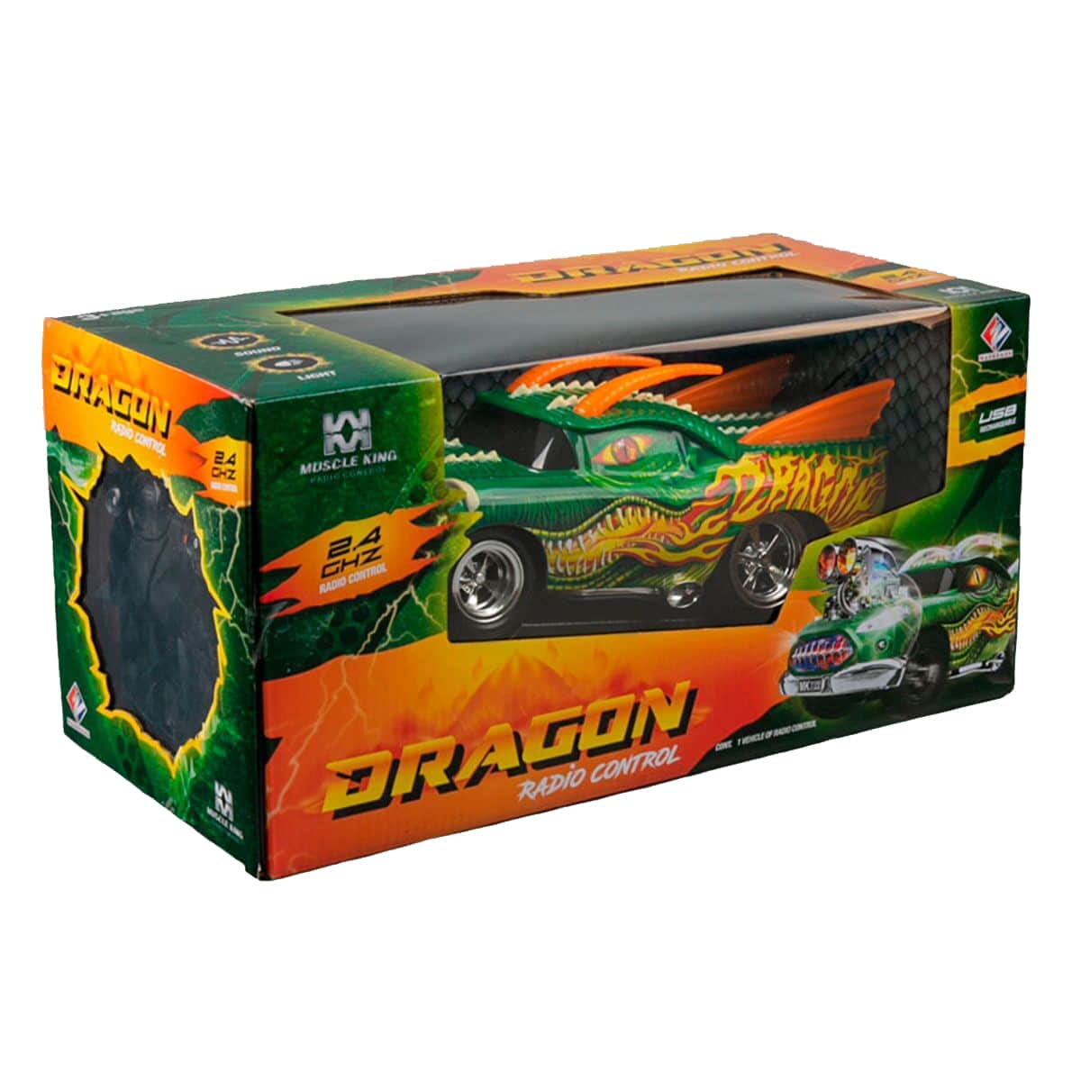 картинка Радиоуправляемая машина Дракон из серии Muscle Car (свет, звук, 1:16) - MK8028B-GREEN 