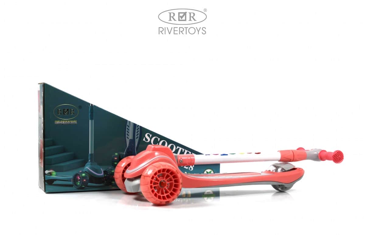 картинка Детский самокат HB-606 розовый 