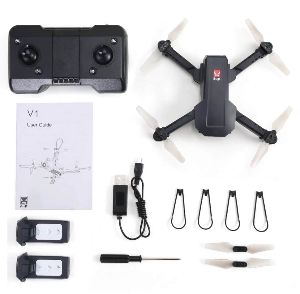 картинка Радиоуправляемый квадрокоптер с сумкой MJX V1 4K/1080P WiFi FPV 2 АКБ 2.4G - MJX-V1-BAG-COMBO 