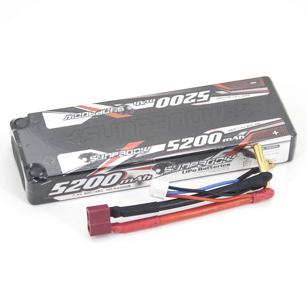 картинка Аккумулятор Sunpadow Li-Po 7.4V 5200 45C Slim Deans plug - SP-5200-2-45C-S-D 