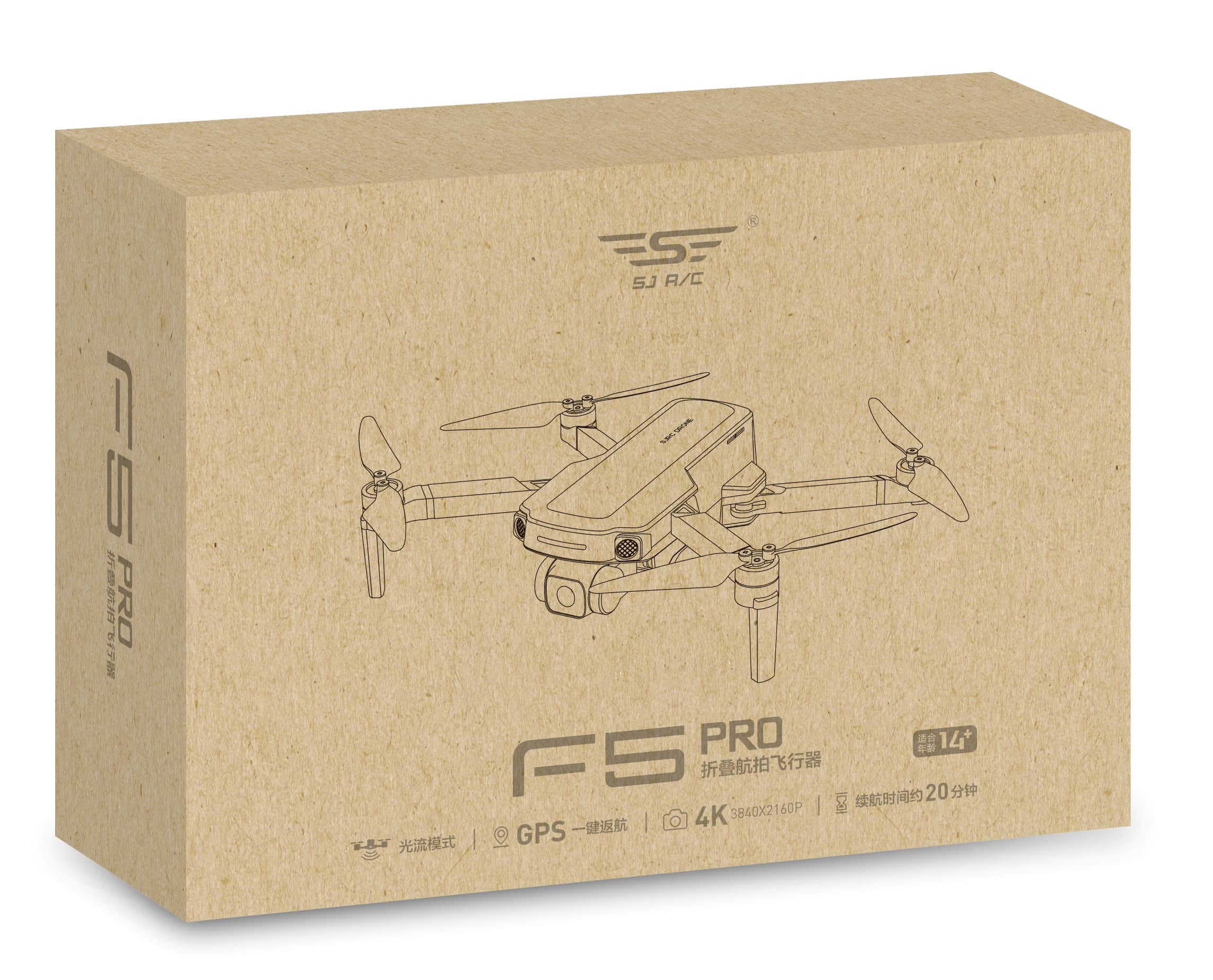 картинка Квадрокоптер SJRC F5S с подвесом и камерой 4K 5G GPS RTF - F5S 4K PRO 