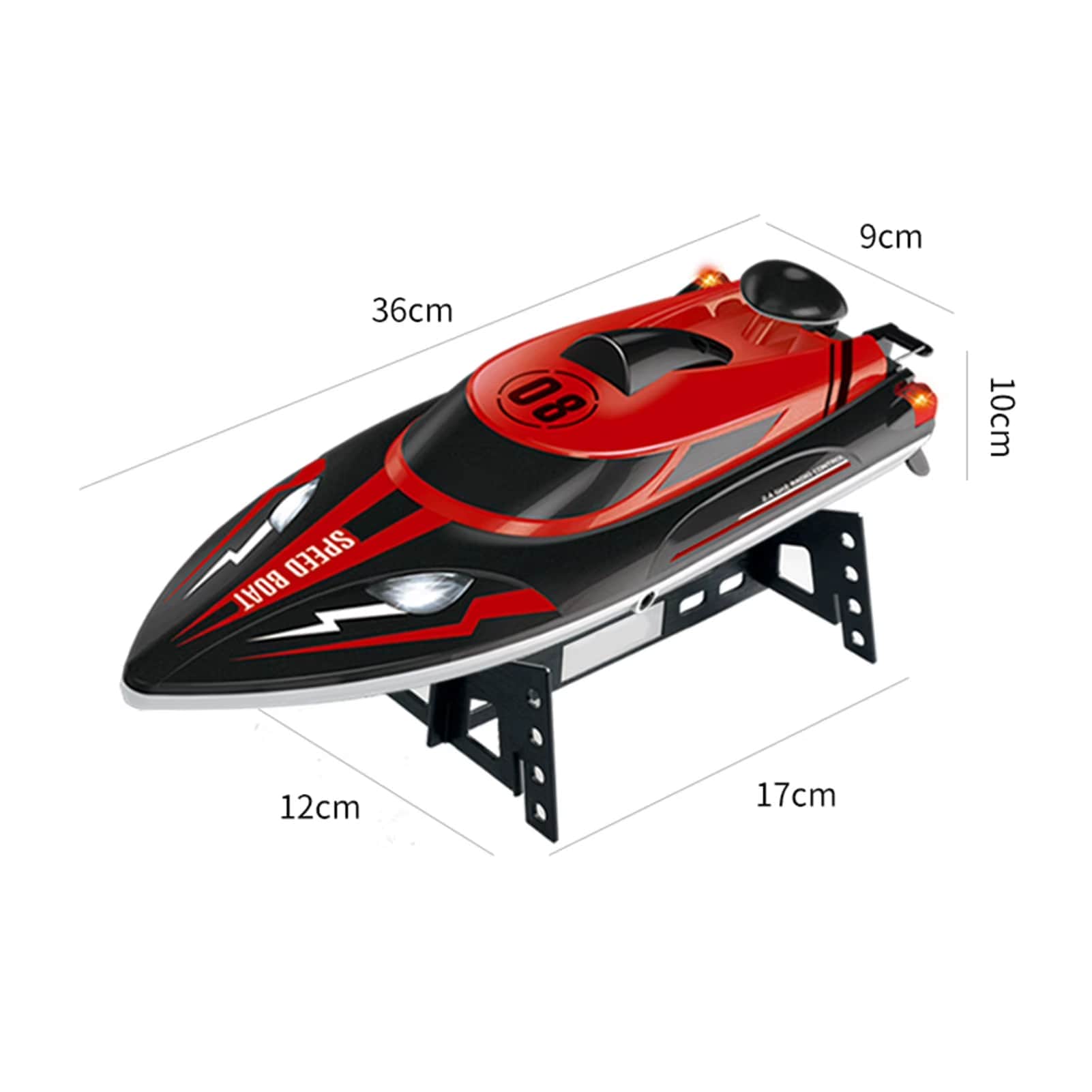 картинка Радиоуправляемый катер Red SpeedBoat с сумкой (36 см, 25 км/ч) - HJ808-A1-BAG 