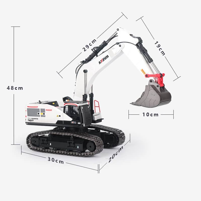 картинка Радиоуправляемый экскаватор белый HUI NA TOYS масштаб 1:14 2.4G - HN1594-WHITE 