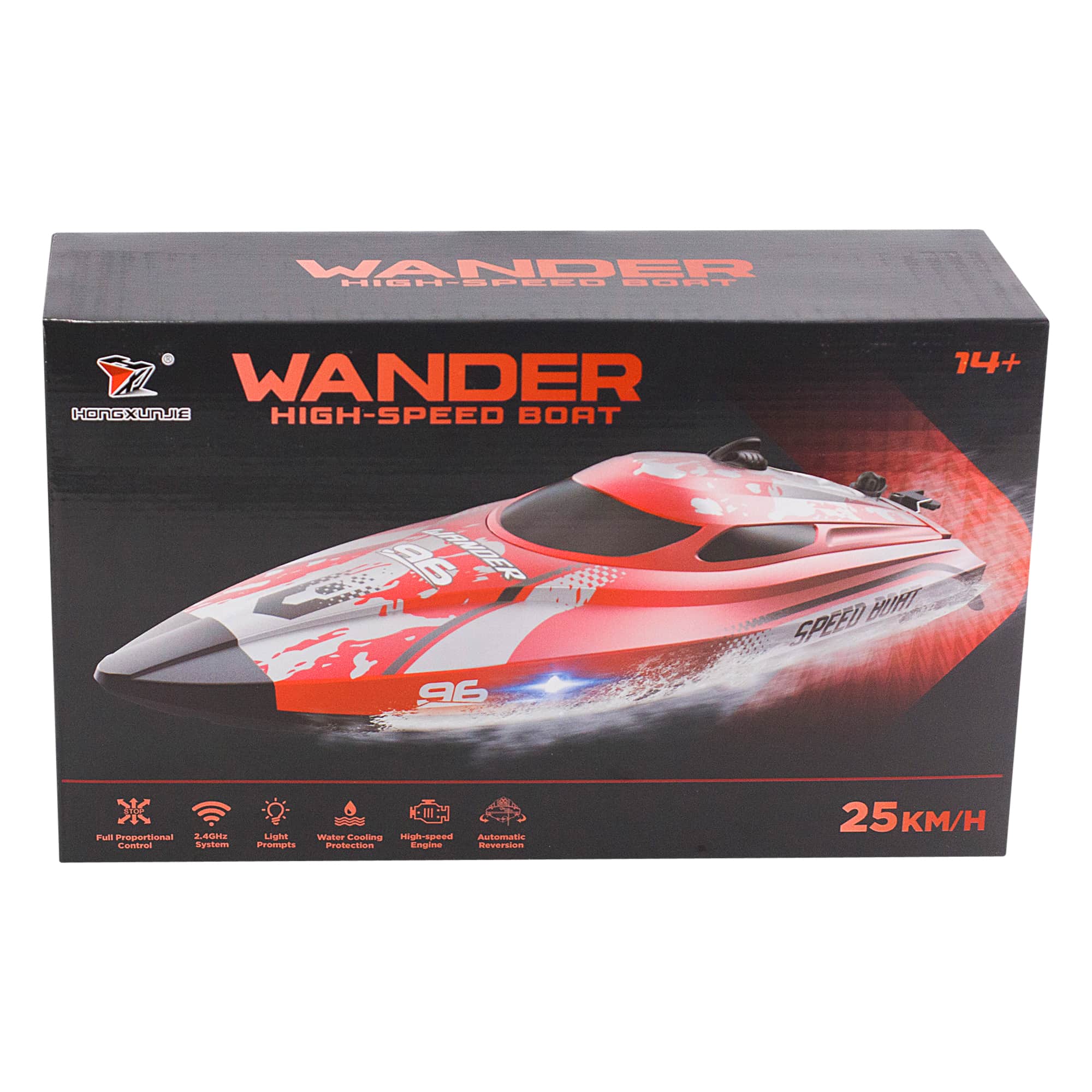 картинка Радиоуправляемый катер Wander (30 см, LED, 25 км/ч) - HJ820-RED 