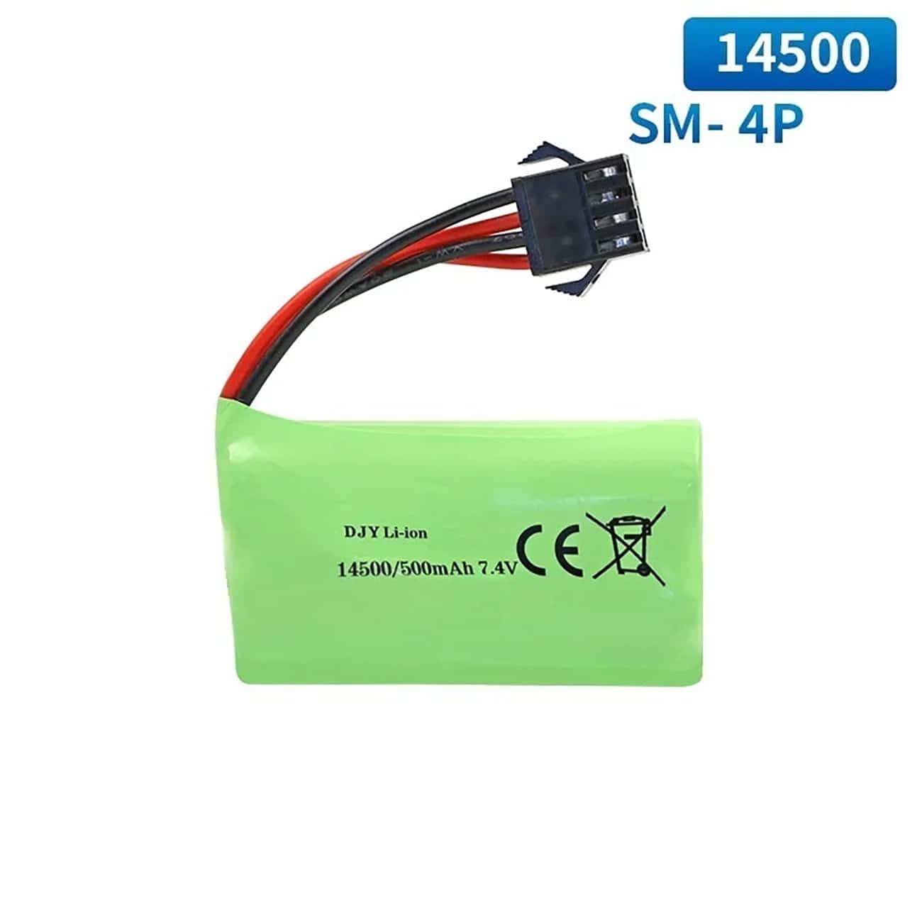 картинка Аккумулятор Li-Ion 7.4V 500 mAh, разъем SM-4P / YP4 - DJY-14500-YP4 
