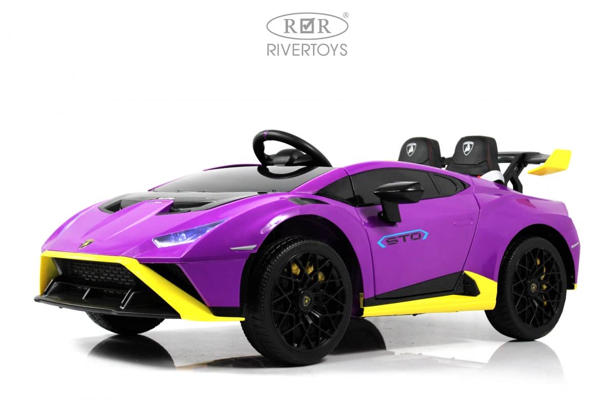картинка Детский электромобиль Lamborghini Huracán STO (E888EE) желто-фиолетовый 