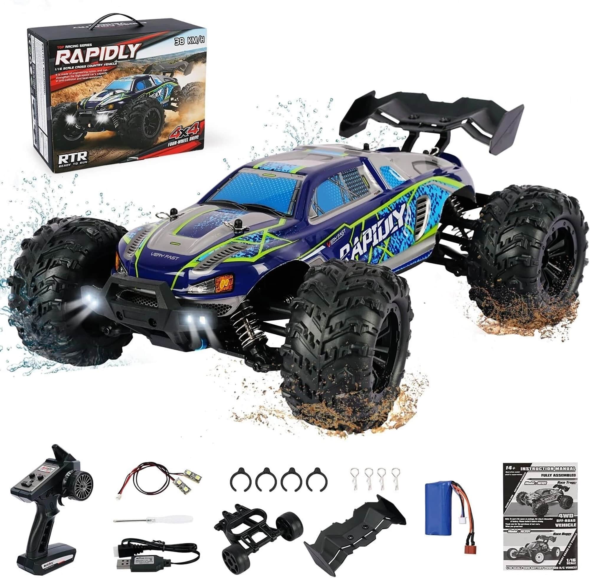 картинка Радиоуправляемый внедорожник Rapidly 4WD 1:16 - SCY-16101-BLUE 
