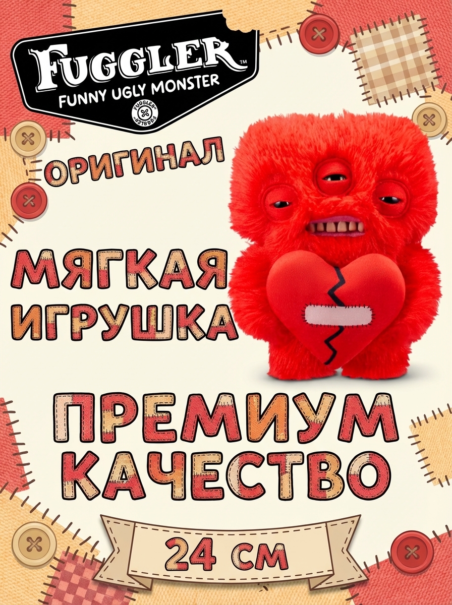 картинка Мягкая игрушка FUGGLER Влюбленный инопланетянин - 15711B 