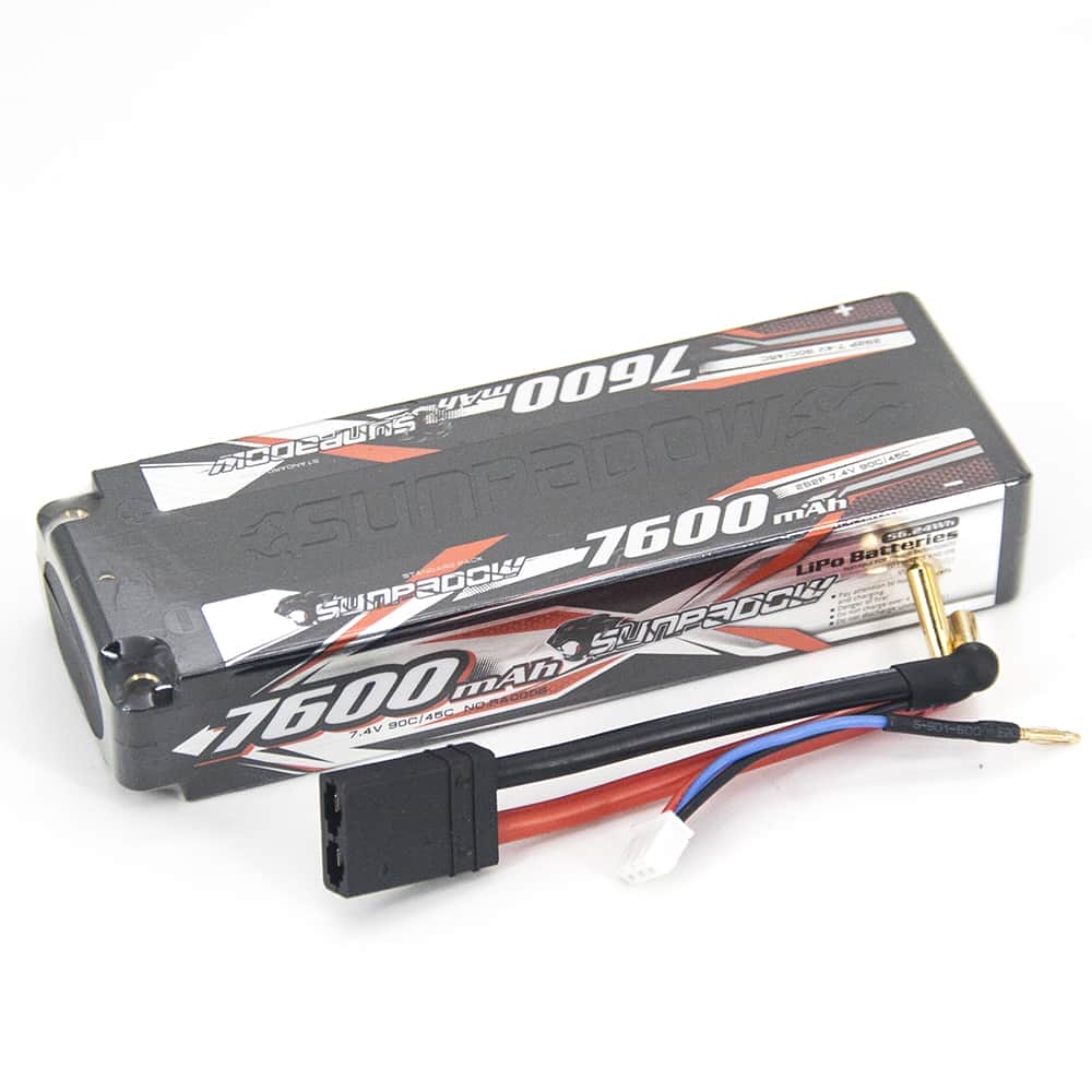 картинка Аккумулятор Sunpadow Li-Po 7.4V 7600 45C S TRX plug - SP-7600-2-45C-S-T 