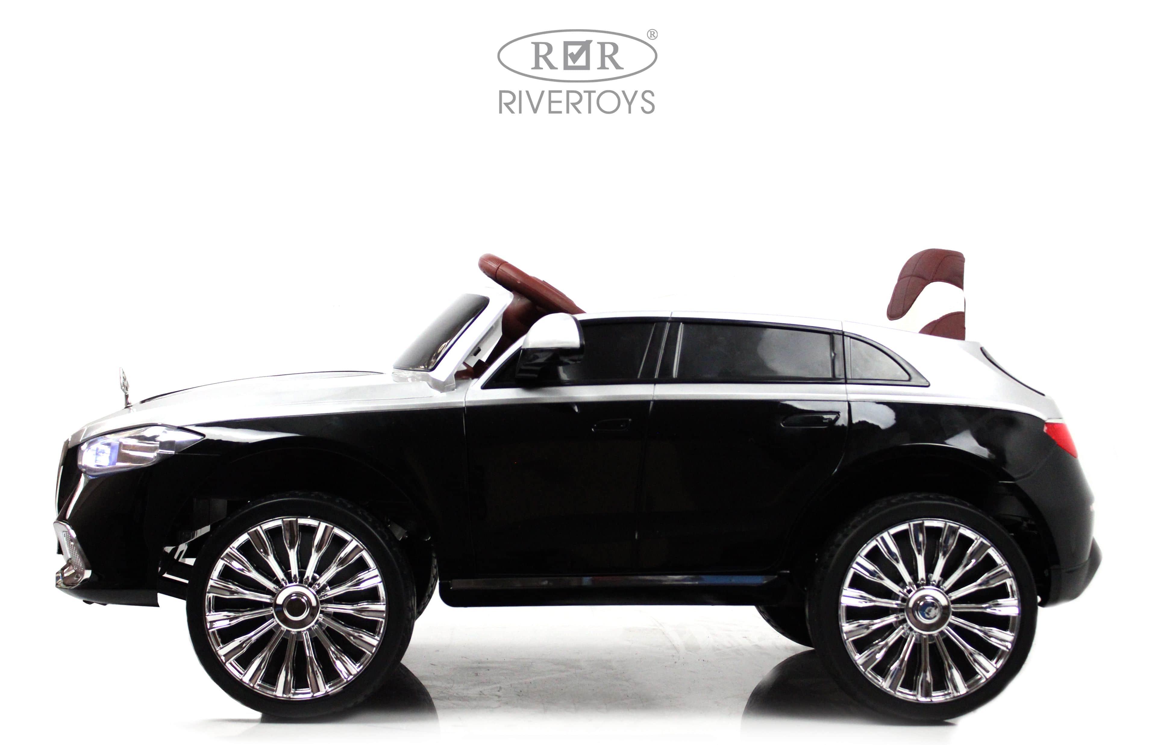 картинка Детский электромобиль М001БХ 4WD черно-серебристый глянец 
