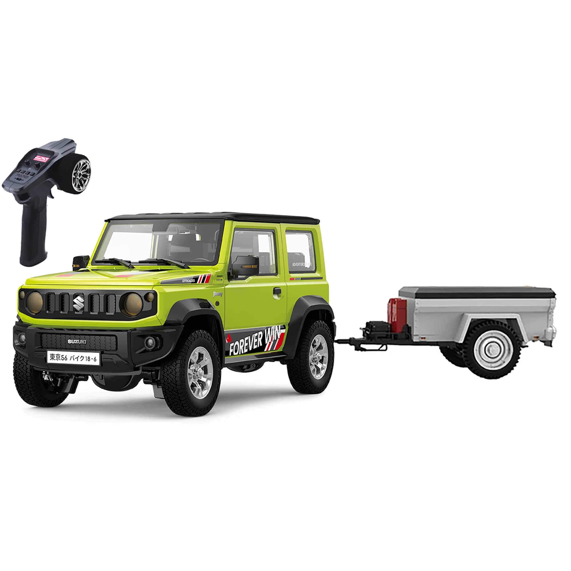 картинка Радиоуправляемый внедрожник Suzuki Jimny PRO с прицепом (свет, выхлоп, Li-Po 5C) - HG4-53PRO-54-G 