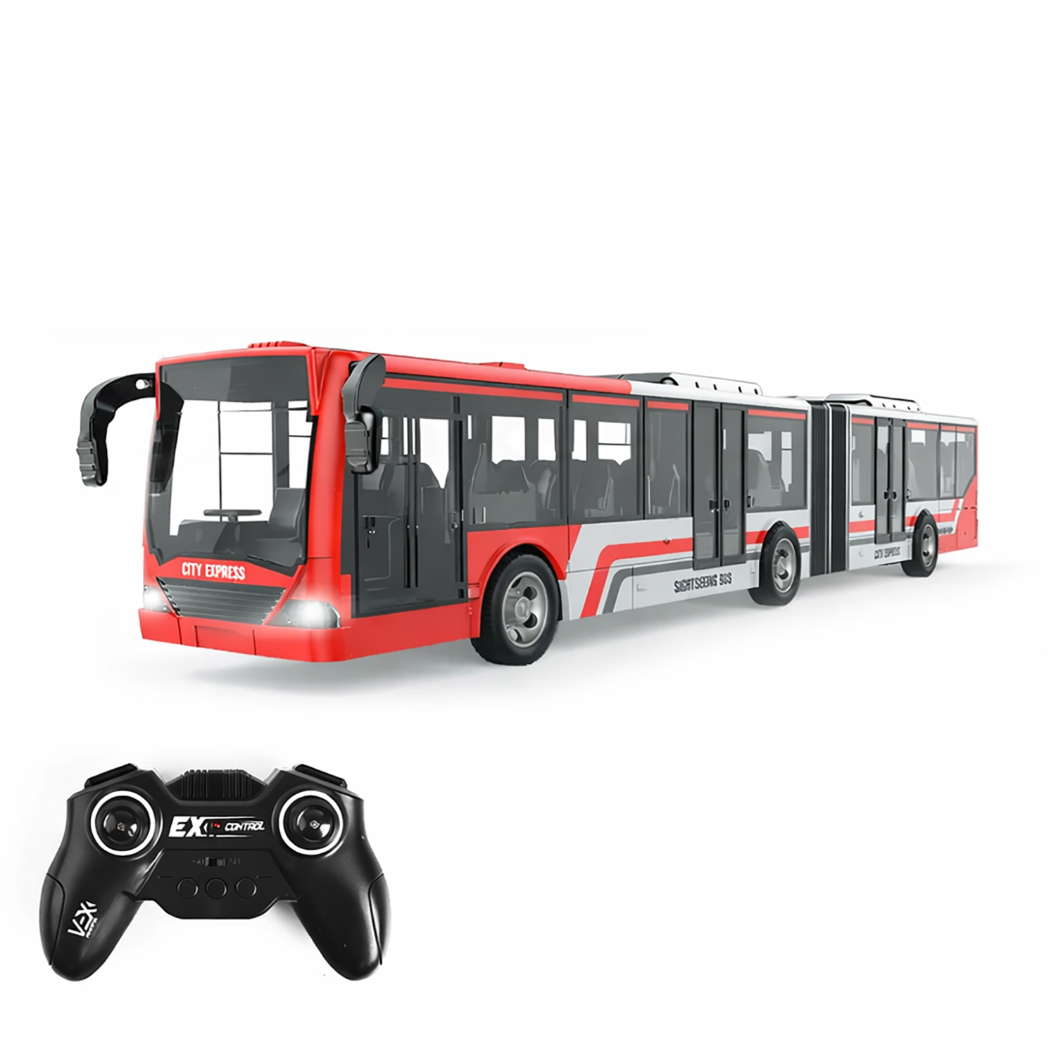 картинка Радиоуправляемый автобус с гармошкой (красный) - 666-676NA-RED 