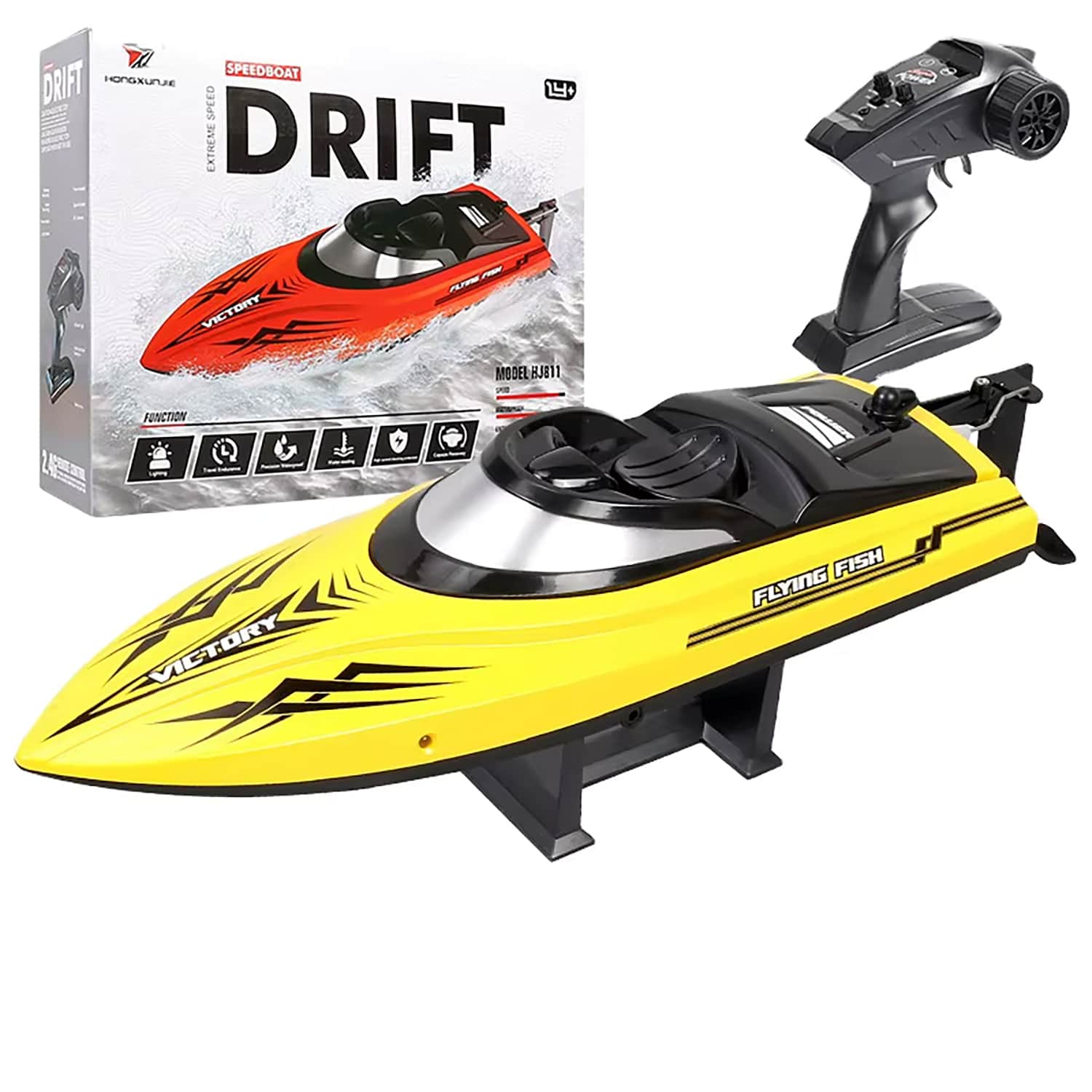 картинка Радиоуправляемый катер DRIFT (30 см, 25 км/ч) - HJ811-YELLOW 