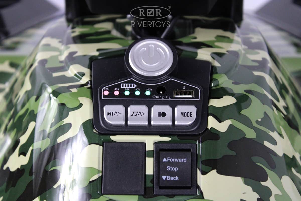 картинка Детский электромобиль X999XX зеленый камуфляж 