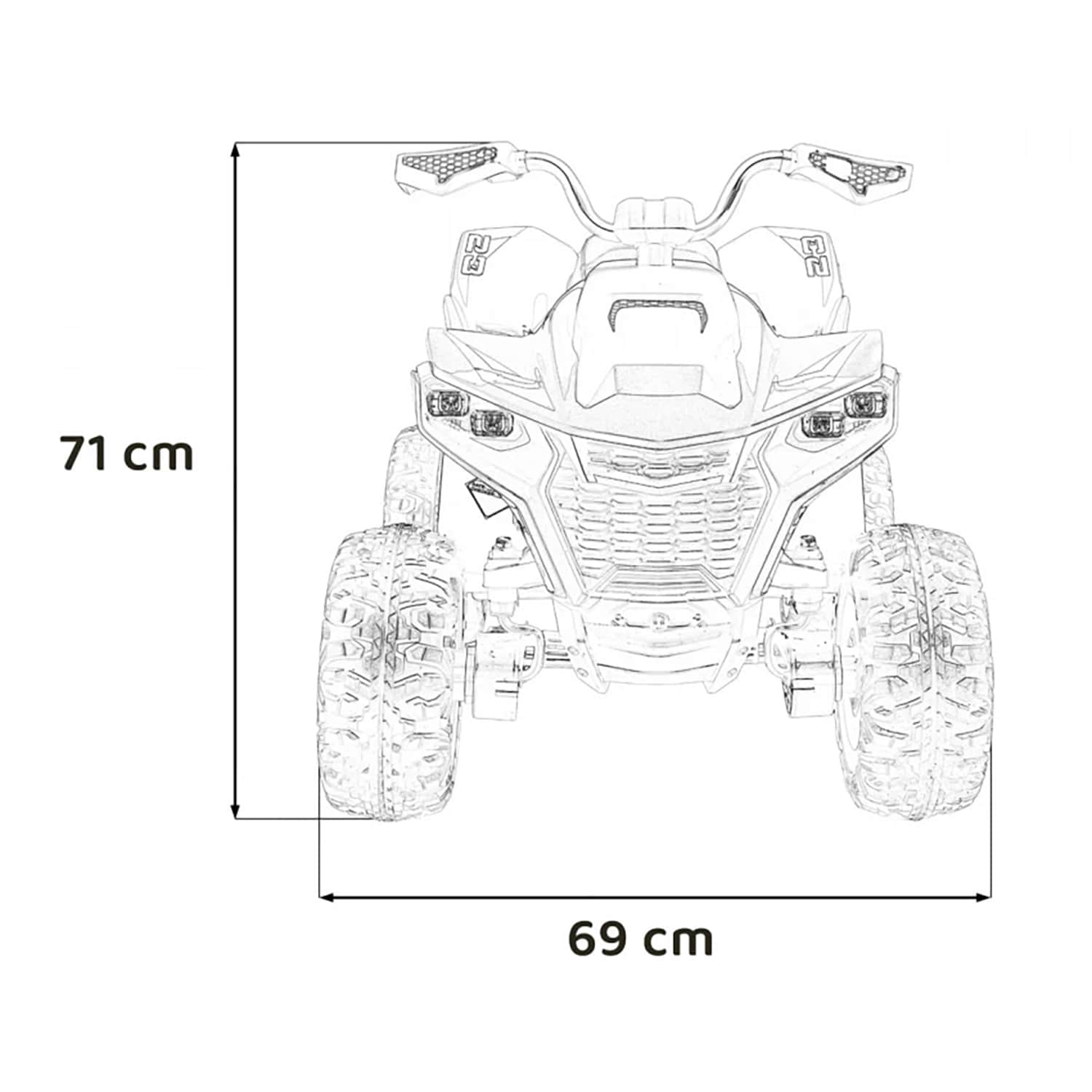 картинка Детский электромобиль квадроцикл Outlander (черный, 24V, 4WD, пульт, EVA) - XMX652-24V-4WD-BLACK 