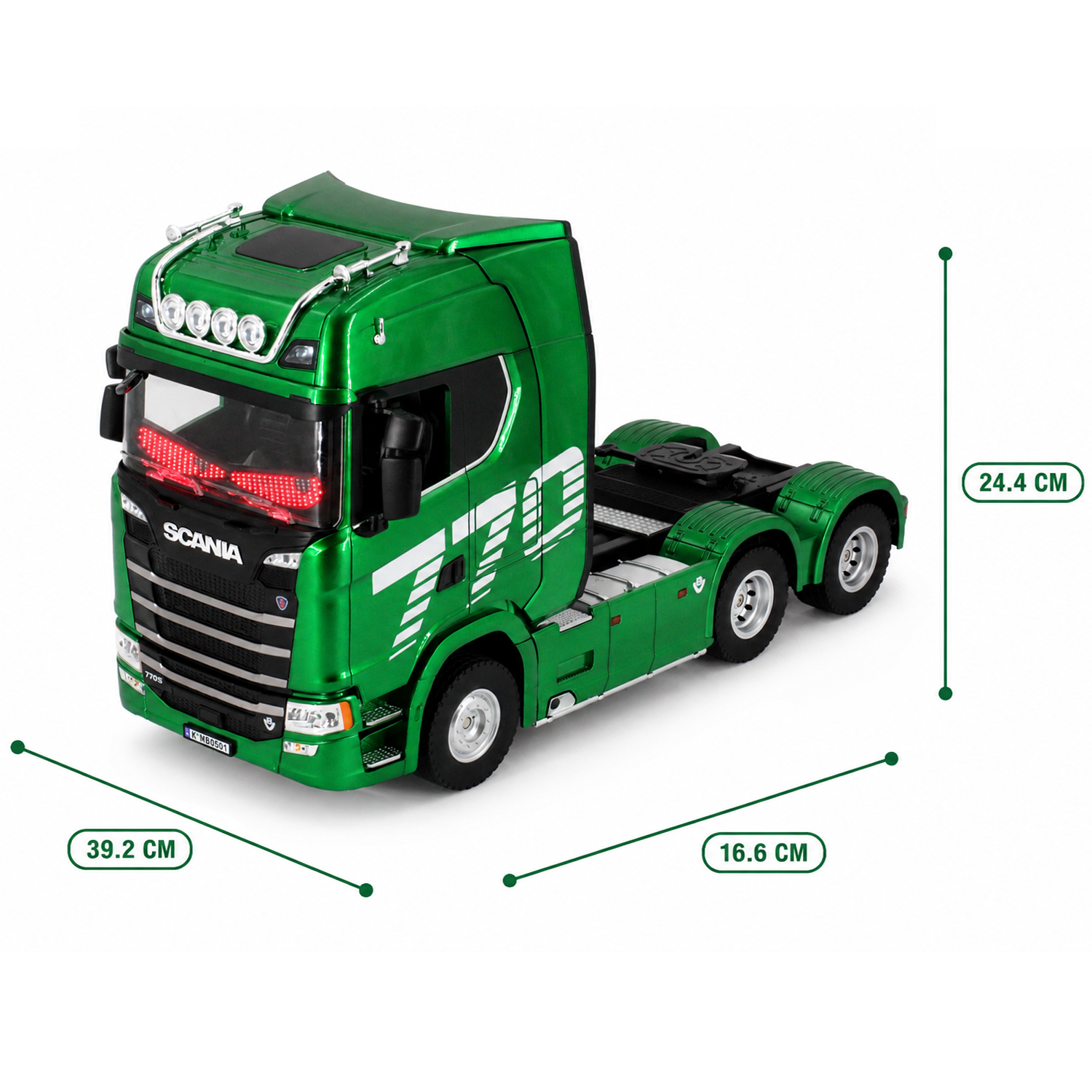 картинка Радиоуправляемый тягач Scania HUINA масштаб 1:18 - HN1501PRO-GREEN 