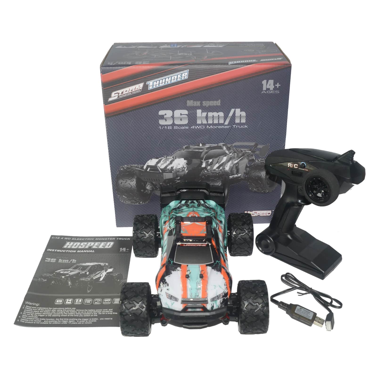 картинка Радиоуправляемая машина Thunder Storm 4WD 36 КМ/Ч 1:18 - HS18322 