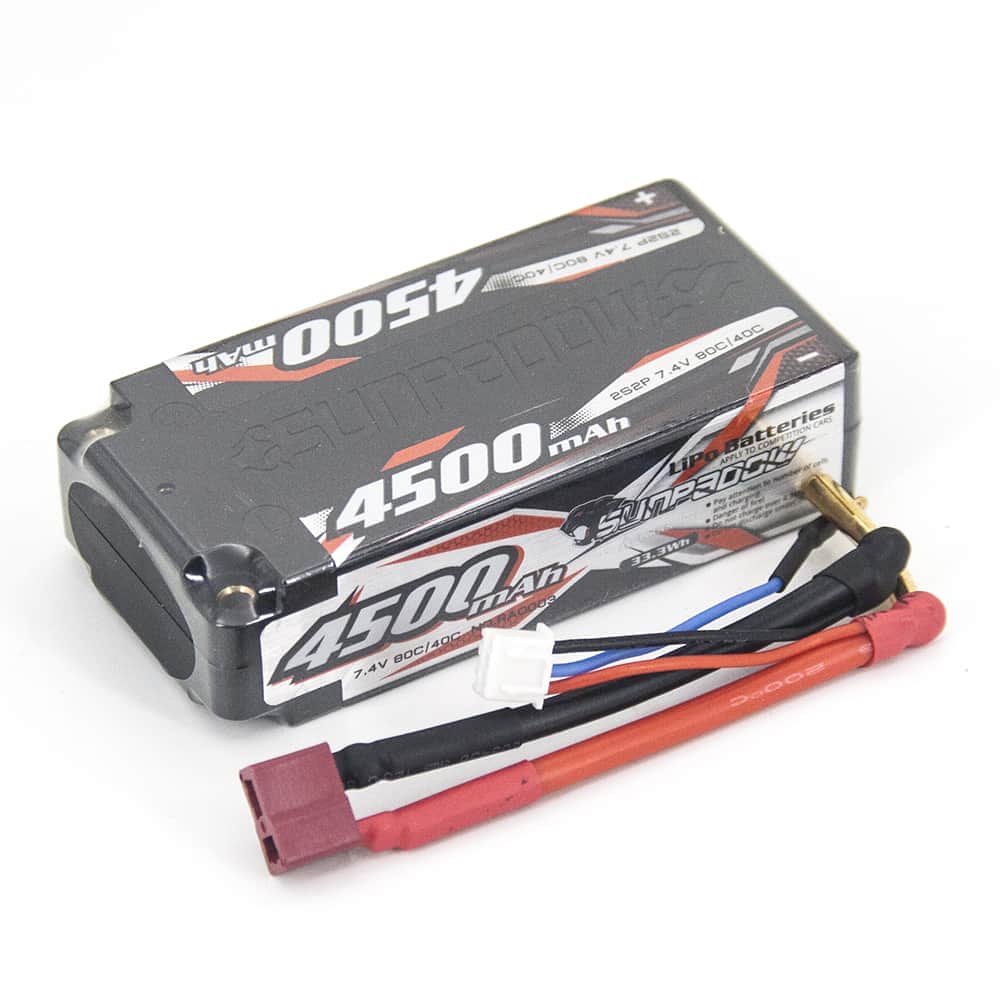 картинка Аккумулятор Sunpadow Li-Po 7.4V 4500 40C SH Deans plug - SP-4500-2-40C-SH-D 