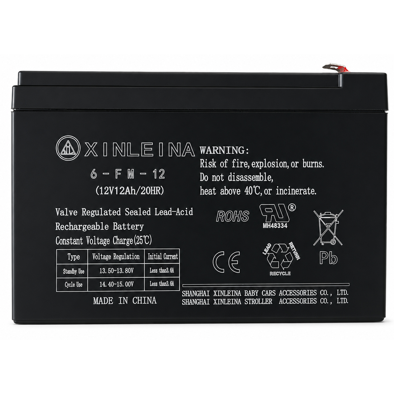 картинка Аккумулятор XINLEINA 12V12Ah/20Hr - X-6FM12 