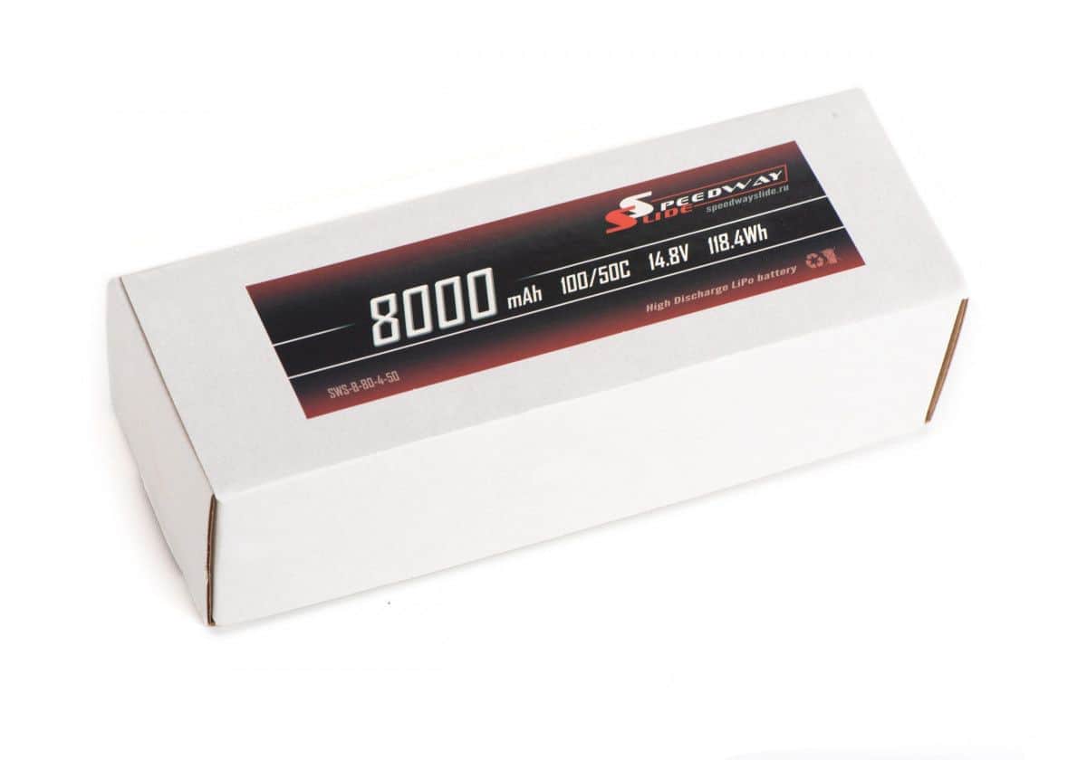 картинка Аккумулятор Speedway Slide 164x44x43mm Li-Po 8000mAh 4S 14.8V 50C SOFT case XT60 