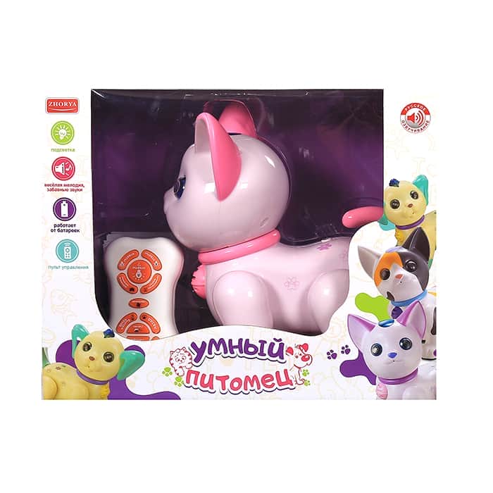 картинка Радиоуправляемый робот Интерактивный Розовый Кот - ZYA-A2744-2-PINK 