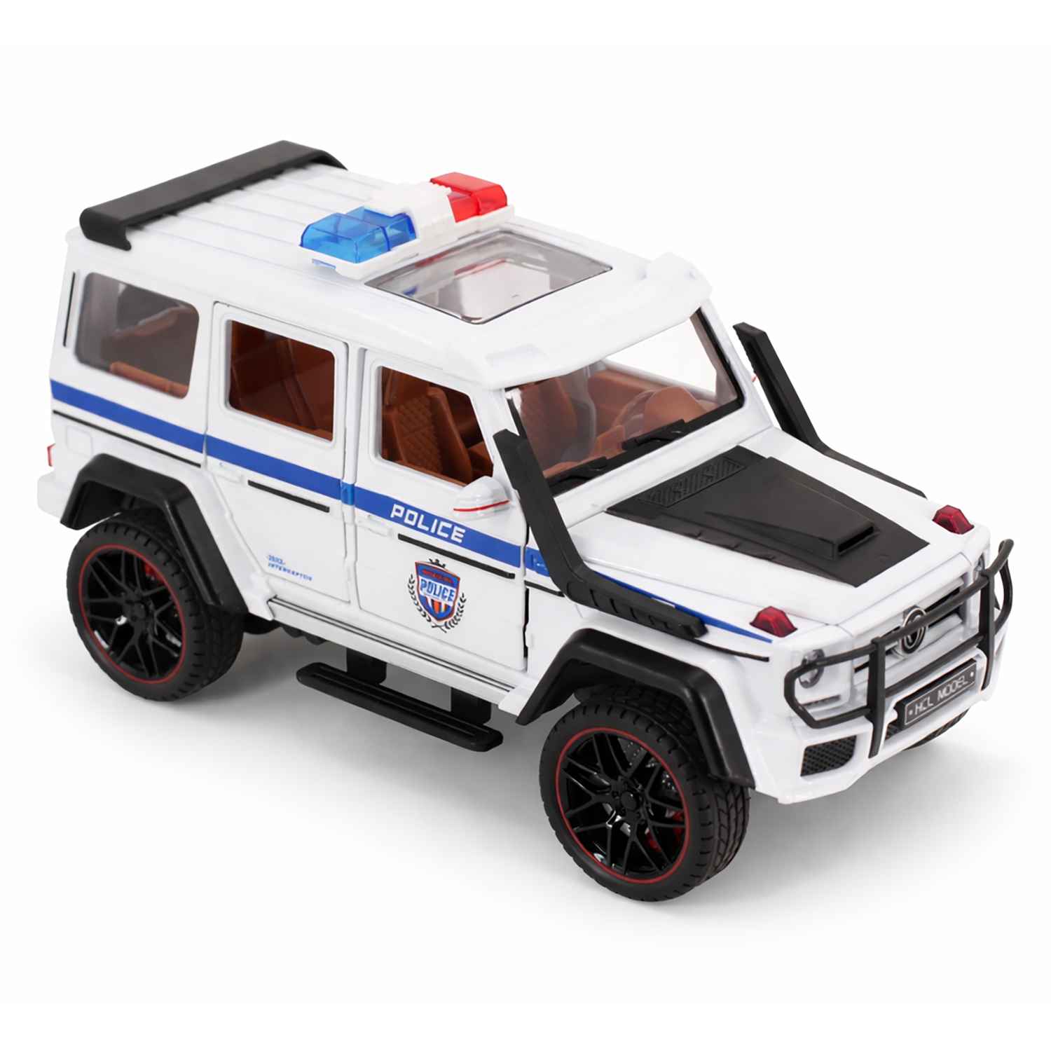 картинка Радиоуправляемая металлическая полицейская машина Mercedes G500 1:22 - HCL-3608-WHITE 