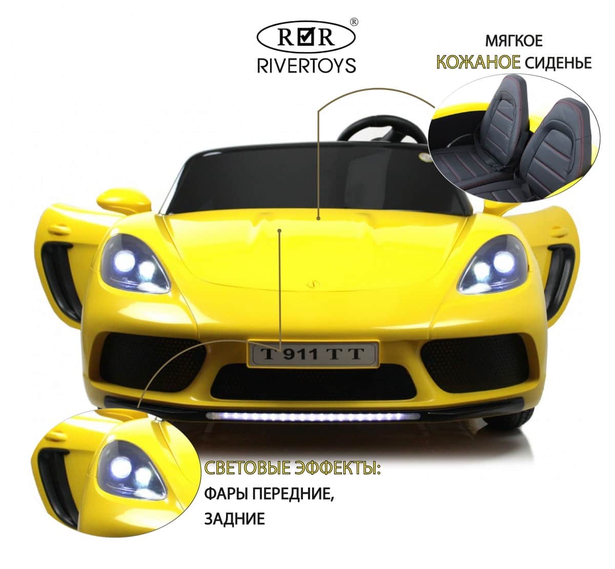 картинка Детский электромобиль T911TT желтый 