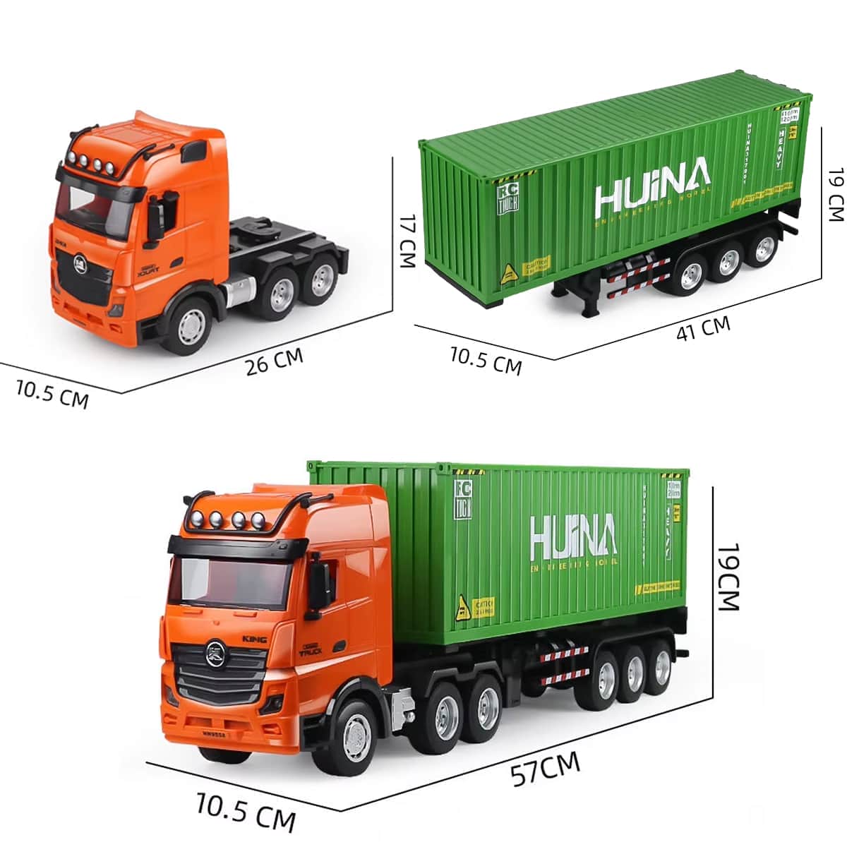 картинка Радиоуправляемый грузовик контейнеровоз HUINA 1:18 - HN1317-GREEN 
