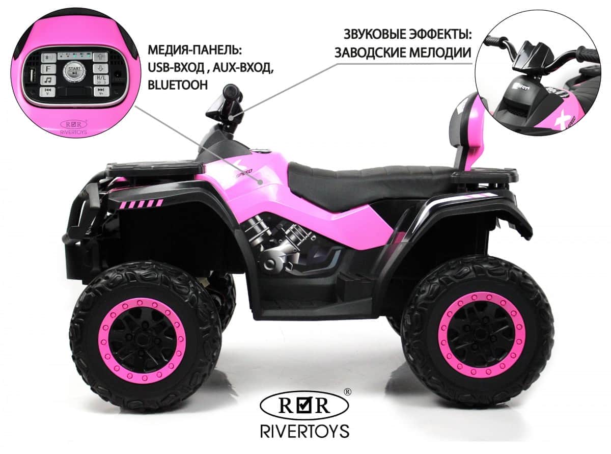 картинка Детский электроквадроцикл T001TT 4WD розовый 