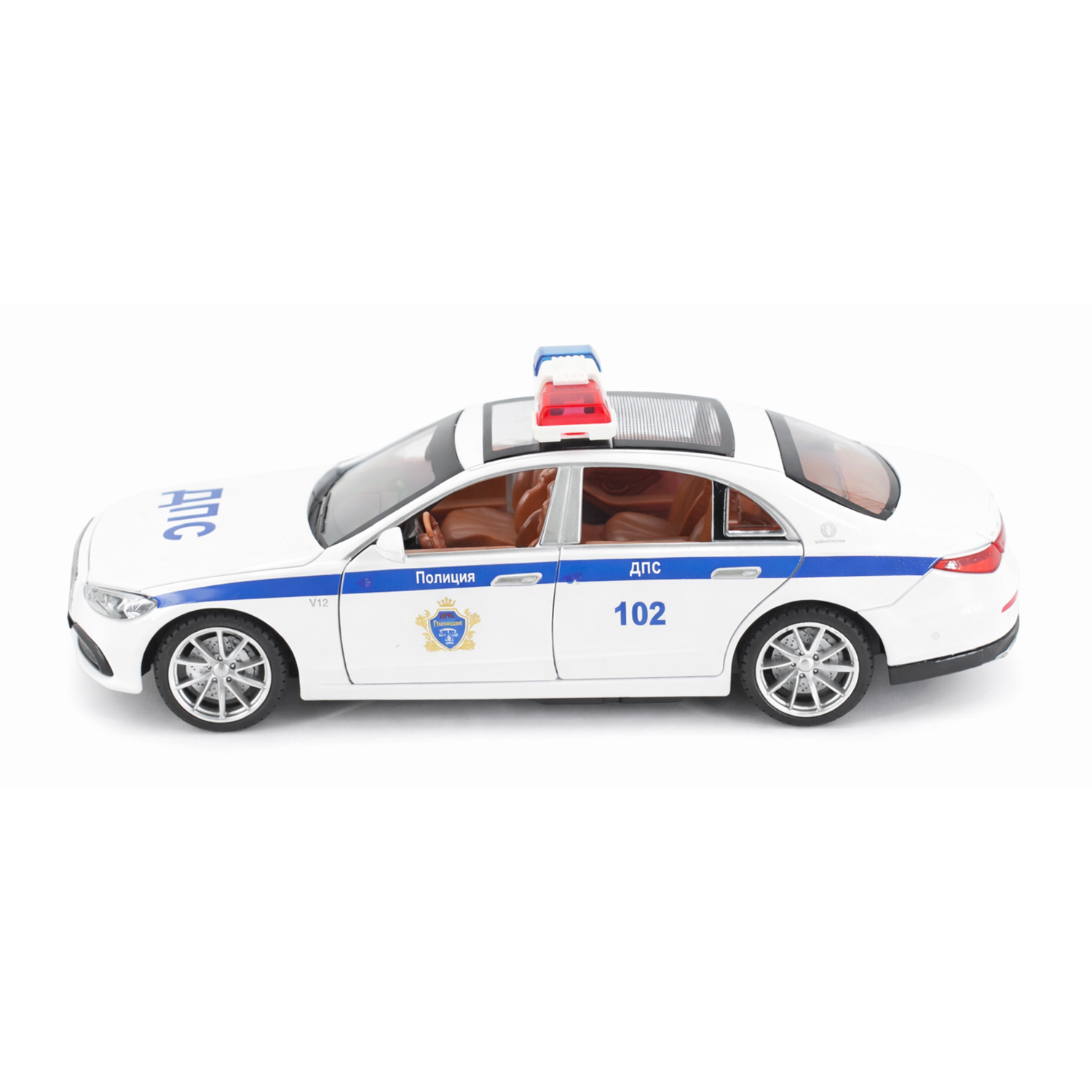 картинка Радиоуправляемая металлическая полицейская машина Mercedes S600 1:22 - HCL-3613-WHITE 