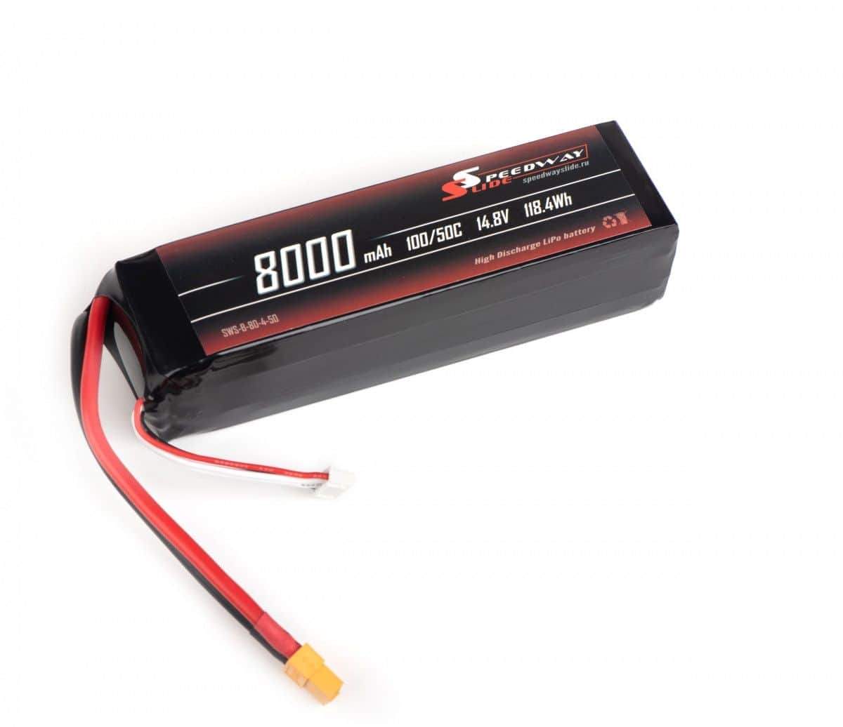 картинка Аккумулятор Speedway Slide 164x44x43mm Li-Po 8000mAh 4S 14.8V 50C SOFT case XT60 