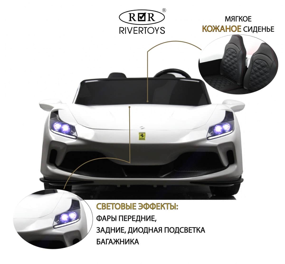картинка Детский электромобиль F111FF белый 