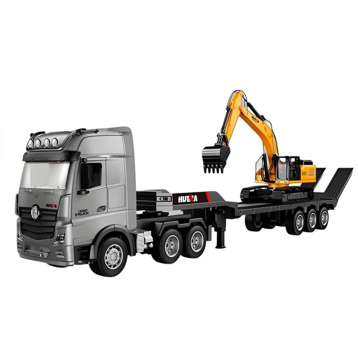 картинка Радиоуправляемый грузовик трейлер с экскаватором HUINA 1:18 - HN1522 