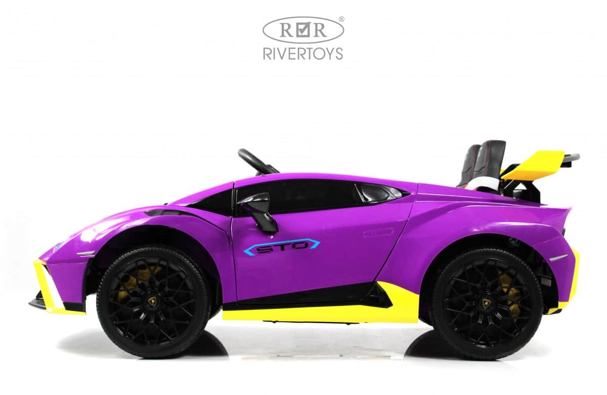 картинка Детский электромобиль Lamborghini Huracán STO (E888EE) желто-фиолетовый 