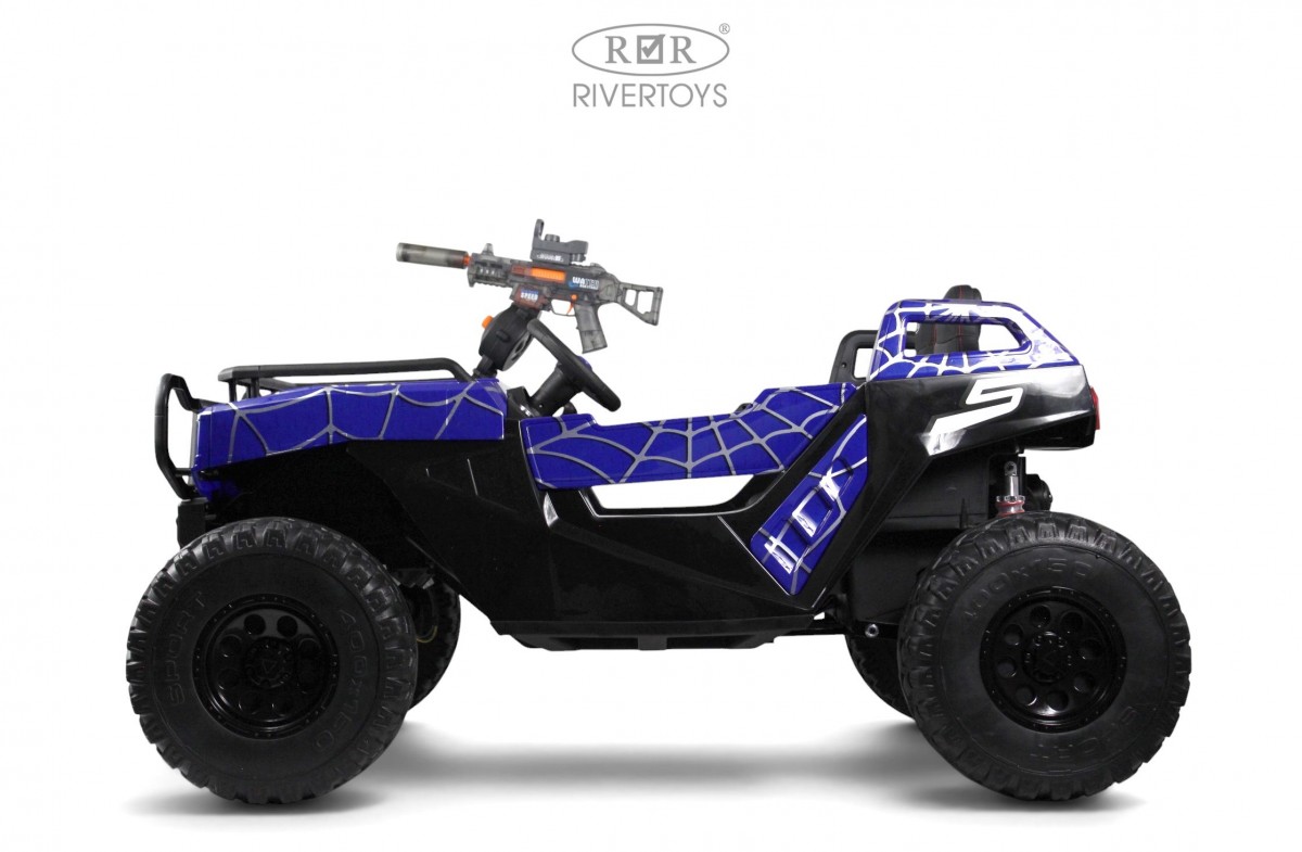 картинка Детский электромобиль A505AA-LUX синий спайдер 