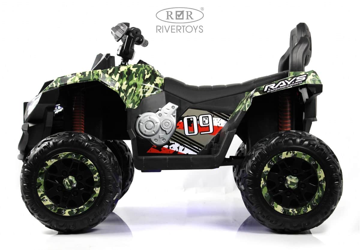 картинка Детский электромобиль X999XX зеленый камуфляж 